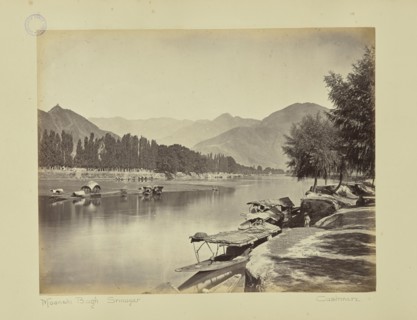 Moonshi Bagh. Srinager. Cashmere; Baker & Burke, British, 1867 - 1872, Srinagar, Kashmir, India, Asia; 1860s - 1870s; Albumen