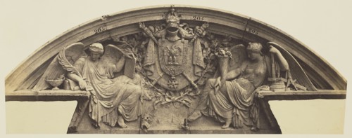 Le Travail intellectuel et le Travail manuel , Sculpture by Georges Diébolt, Decoration of the Louvre, Paris; Édouard Baldus