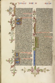 Decorated Text Page; Circle of Stefan Lochner, German, died 1451, Cologne, Germany; about 1450; Gold leaf, tempera, and black