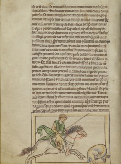 A Beaver; England; about 1250 - 1260; Pen-and-ink drawings tinted with body color and translucent washes on parchment; Leaf