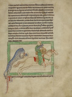 A Tiger; England; about 1250 - 1260; Pen-and-ink drawings tinted with body color and translucent washes on parchment; Leaf