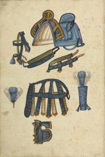 Armor; Augsburg, probably, Germany; about 1560 - 1570; Tempera colors and gold and silver paint on paper bound between original