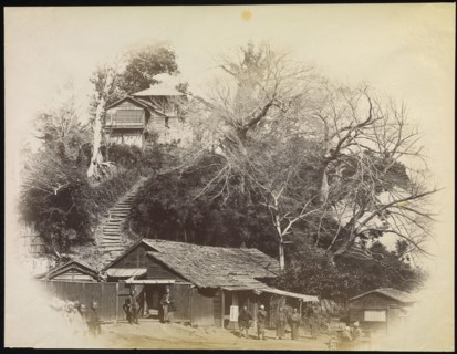 View of Isiohoji Temple at Yedo, Priests' Attendants; Felice Beato, 1832 - 1909, Yedo, Japan; 1867 - 1868