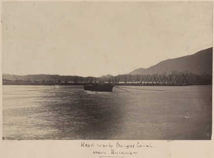 Headworks Ganges Canal, above Hurdwar; Haridwar, India; about 1881; Albumen silver print