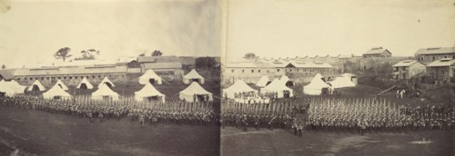 Group Portrait of the Royal Marine Battalion; Felice Beato, 1832 - 1909, Japan; October 1864; Albumen
