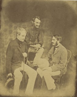 Group portrait of Lord Clyde, Sir Hope Grant and General Mansfield; Felice Beato, 1832 - 1909, Lucknow