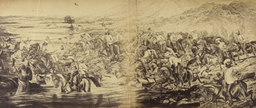 Copy of a Sketch of Colonel Crealock's Engagement in India; Felice Beato, 1832 - 1909, India; 1858 - 1859