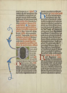 Decorated Initial D; Master Michael, Austrian, active about 1420 until the mid-15th century, Vienna, Austria; about 1420 - 1430