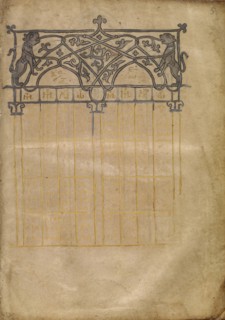 Canon Table Page; Nicaea, Turkey; early 13th century; Tempera colors and gold leaf on parchment; Leaf: 20.6 x 14.9 cm