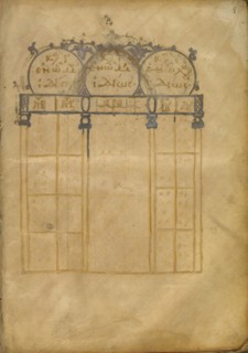 Canon Table Page; Nicomedia, or, Turkey; early 13th century; Tempera colors and gold leaf on parchment