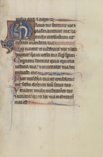 Initial M: A Saint Holding a Scroll; Bute Master, Franco-Flemish, active about 1260 - 1290, Northeastern, illuminated, France