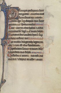 Initial P: A Man on a White Horse with a Sickle; Bute Master, Franco-Flemish, active about 1260 - 1290, Paris, written, France