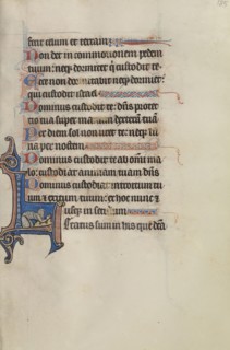 Initial L: A Man Prostrating Himself in Prayer; Bute Master, Franco-Flemish, active about 1260 - 1290, Northeastern