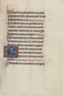 Initial E: An Archer Fitting an Arrow into His Bow; Bute Master, Franco-Flemish, active about 1260 - 1290, Northeastern
