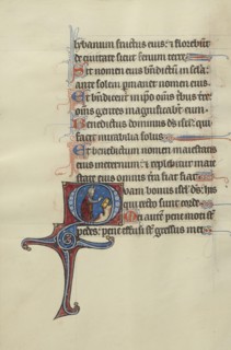 Initial O: Moses Breaking the Tablets of the Law; Bute Master, Franco-Flemish, active about 1260 - 1290, Paris