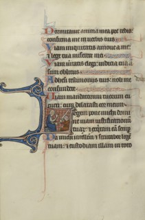 Initial L: One Man Swearing Fealty to Another Man; Bute Master, Franco-Flemish, active about 1260 - 1290, Paris