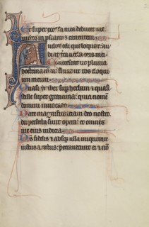 Initial A: A King Pointing to the Heavens and to the Ground; Bute Master, Franco-Flemish, active about 1260 - 1290, Paris