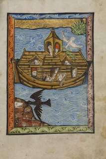 Noah's Ark; Norfolk perhaps, written, East Anglia, England; illumination about 1190; written about 1490; Tempera colors