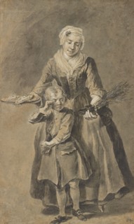 A Mother Showing Her Weeping Son His Shoe of Switches; Cornelis Troost, Dutch, 1696 - 1750, Netherlands; mid-18th century