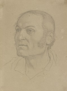 Head of a Man; Friedrich Overbeck, German, 1789 - 1869, Germany; about 1820 - 1825; Graphite on brownish paper; 22 x 16.5 cm
