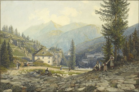 View of the Residence of Archduke Johann in Gastein Hot Springs; Thomas Ender, Austrian, 1793 - 1875, Austria; about 1829