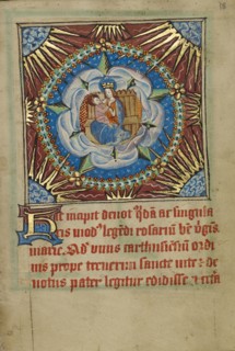 The Virgin and Child in a White Rose; Norfolk perhaps, written, East Anglia, England; illumination about 1190; written