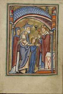 The Virgin as a Maiden in the Temple; Norfolk perhaps, written, East Anglia, England; illumination about 1190; written