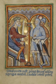 Herod Giving Orders to His Soldiers; Norfolk perhaps, written, East Anglia, England; illumination about 1190; written