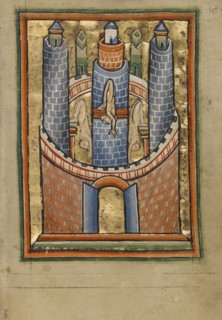 Egypt; The Fall of Pagan Idols; York perhaps, illuminated, Northern, England; illumination about 1190; written about 1490
