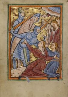 The Massacre of the Innocents; York perhaps, illuminated, Northern, England; illumination about 1190; written about 1490