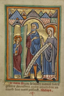 The Christ Child Found by His Parents in the Temple; York perhaps, illuminated, Northern, England; illumination about 1190