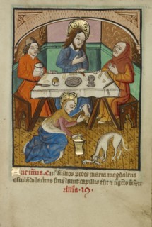 Christ in the House of the Pharisee; Norfolk perhaps, written, East Anglia, England; illumination about 1190; written