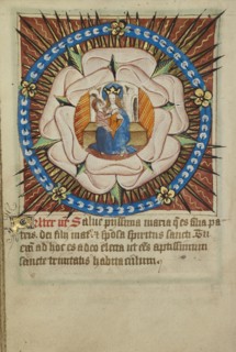 The Virgin and Child in a White Rose; Norfolk perhaps, written, East Anglia, England; illumination about 1190; written