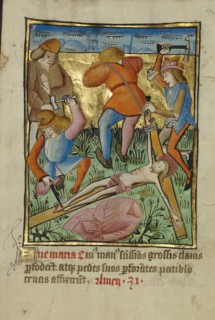 Decorated Text Page; Norfolk perhaps, written, East Anglia, England; illumination about 1190; written about 1490; Tempera