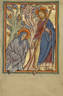 Noli me Tangere; Norfolk perhaps, written, East Anglia, England; about 1190–1200; Tempera colors and gold leaf on parchment