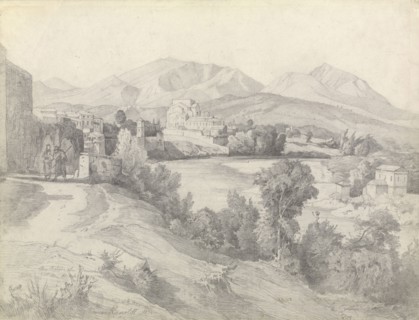 View of Benevento; Edmund Kanoldt, German, 1845 - 1904, Italy; 1874; Graphite; 33 x 43.3 cm, 13 x 17 1,16 in