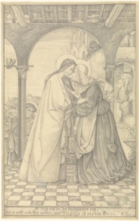 The Visitation; Theodor Rehbenitz, German, 1791 - 1861, Italy; 1820; Graphite; 22.4 x 14.1 cm, 8 13,16 x 5 9,16 in