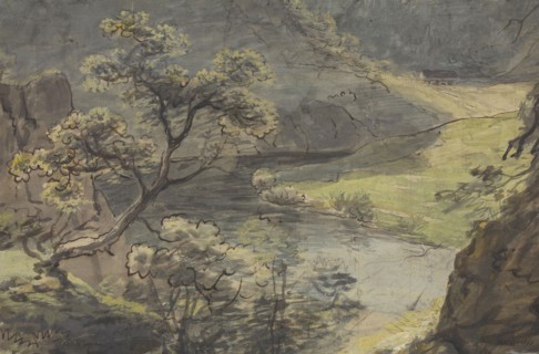 River Landscape; Johann Georg von Dillis, German, 1759 - 1841, Germany; about 1820 - 1830; Watercolor and gouache over graphite