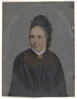 Portrait of woman in hat; United States; 1860s - 1880s; Hand-colored tintype; Sheet: 21.9 × 16.6 cm, 8 5,8 × 6 9,16 in