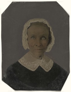 Portrait of woman in bonnet; United States; 1860s - 1880s; Hand-colored tintype; Sheet: 21.5 x 16.5 cm, 8 7,16 x 6 1,2 in