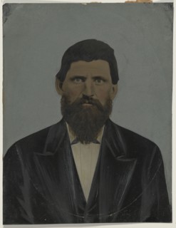 Portrait of bearded man; United States; 1860s - 1880s; Hand-colored tintype; Sheet: 21.5 x 16.5 cm, 8 7,16 x 6 1,2 in