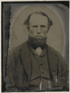 Portrait of bearded man; United States; 1860s - 1880s; Hand-colored tintype; Sheet: 21.9 x 16.4 cm, 8 5,8 x 6 7,16 in