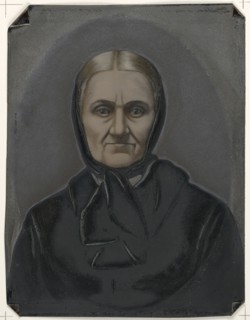 Portrait of old woman; United States; 1860s - 1880s; Hand-colored tintype; Sheet: 21.5 x 16.5 cm, 8 7,16 x 6 1,2 in