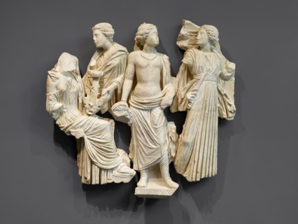 Sarcophagus Fragment; mid-3rd century A.D; Thasian? marble, crystalline white
