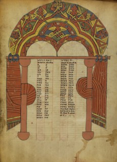 Canon Table Page; Ethiopia; about 1480 - 1520; Tempera on parchment; Leaf: 34.5 x 25.6 cm, 13 9,16 x 10 1,16 in