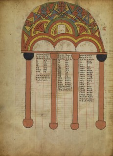Canon Table Page; Ethiopia; about 1480 - 1520; Tempera on parchment; Leaf: 34.5 x 25.6 cm, 13 9,16 x 10 1,16 in