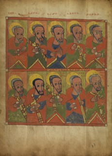 The Prophets and the Apostles; Ethiopia; about 1480 - 1520; Tempera on parchment; Leaf: 34.5 x 25.6 cm, 13 9,16 x 10 1,16 in