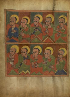 The Seventy-Two Disciples; Ethiopia; about 1480 - 1520; Tempera on parchment; Leaf: 34.5 x 25.6 cm, 13 9,16 x 10 1,16 in