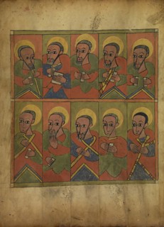 The Seventy-Two Disciples; Ethiopia; about 1480 - 1520; Tempera on parchment; Leaf: 34.5 × 25.6 cm, 13 9,16 × 10 1,16 in