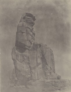 The Colossus of Memnon; John Beasly Greene, American, born France, 1832 - 1856, print: probably France; 1854; Salted paper